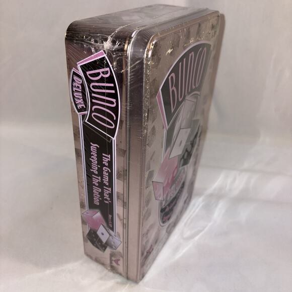Bunco Deluxe Dice Game Tin Cardinal 9 Dice 2 to 12 Players 7 Plus Sealed & NEW - Picture 2 of 5
